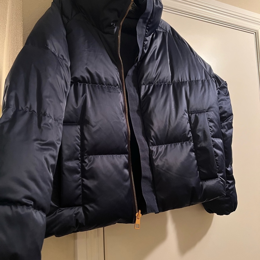 Tory Burch Navy Reversible Down Jacket - Picture 11 of 16